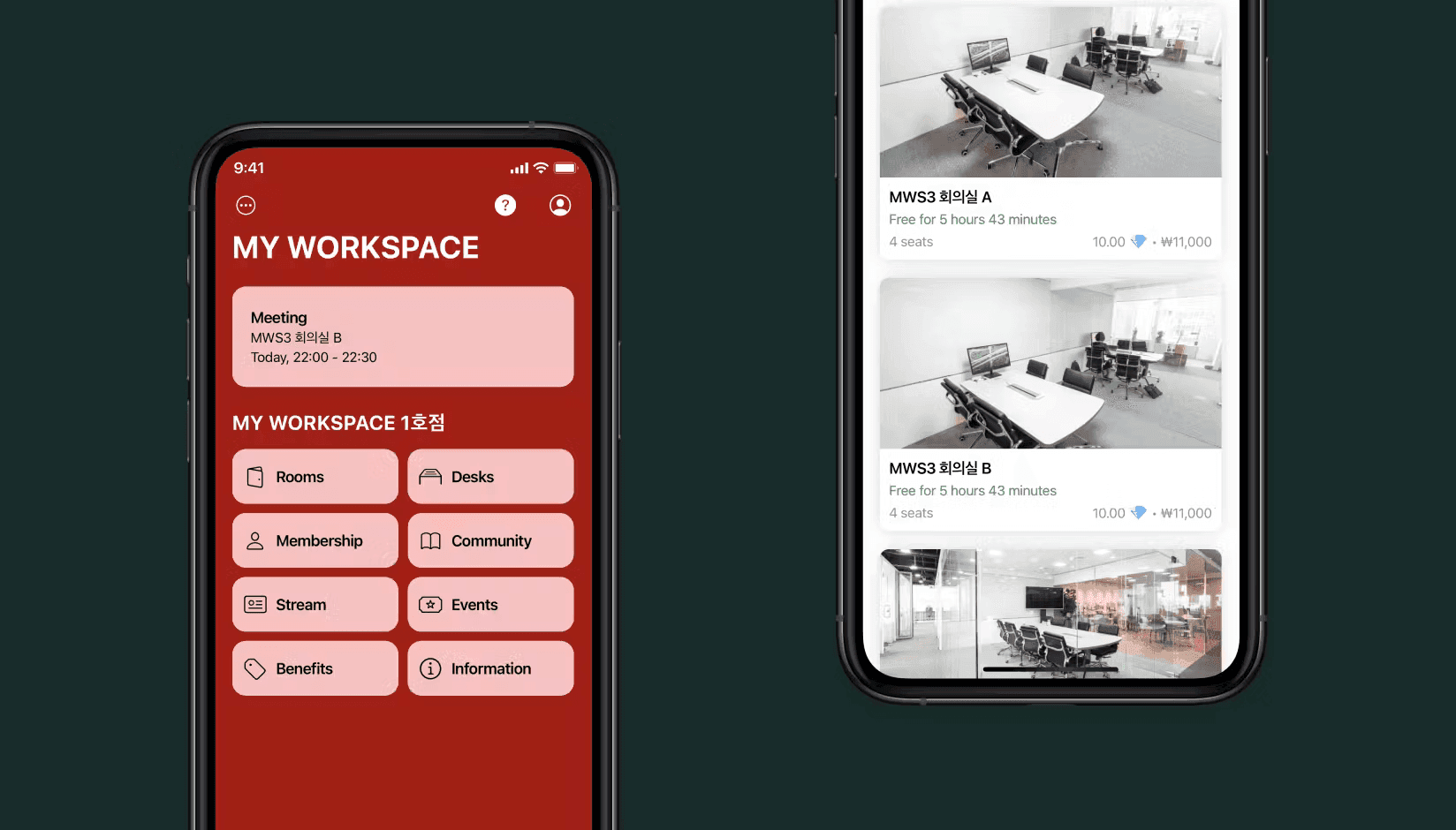 MY WORKSPACE app developed by Spacebring