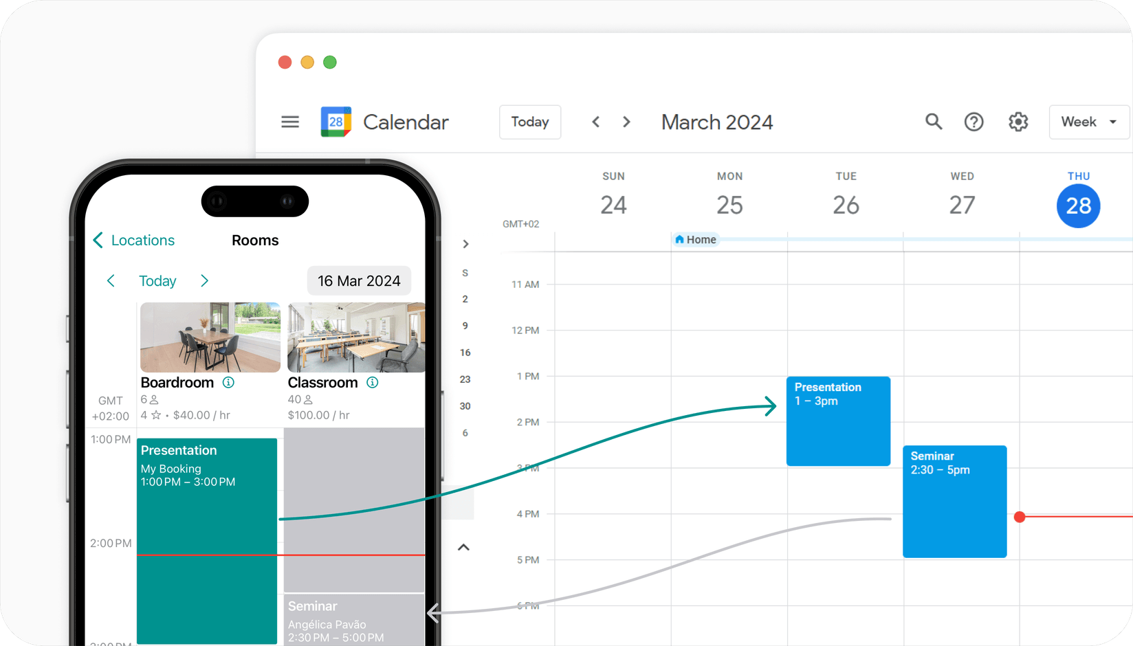Spacebring - Google Calendar integration
